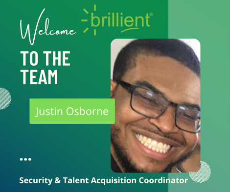 New hire graphic for Justin Orsborne with his picture on it.