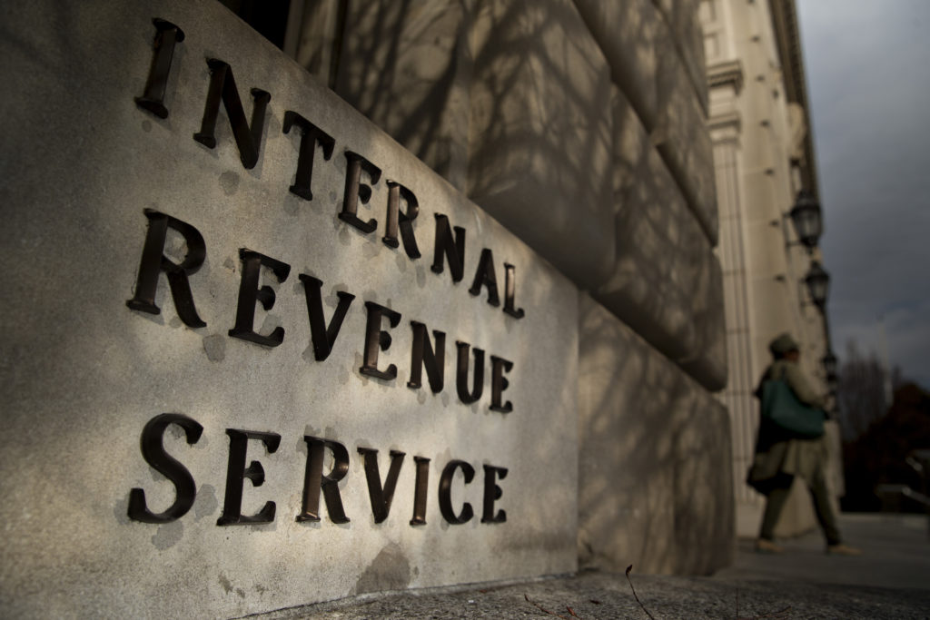 Exterior photo of the IRS building